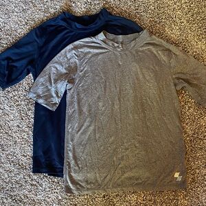 Boys short sleeve rash guards- Gray & Navy Set